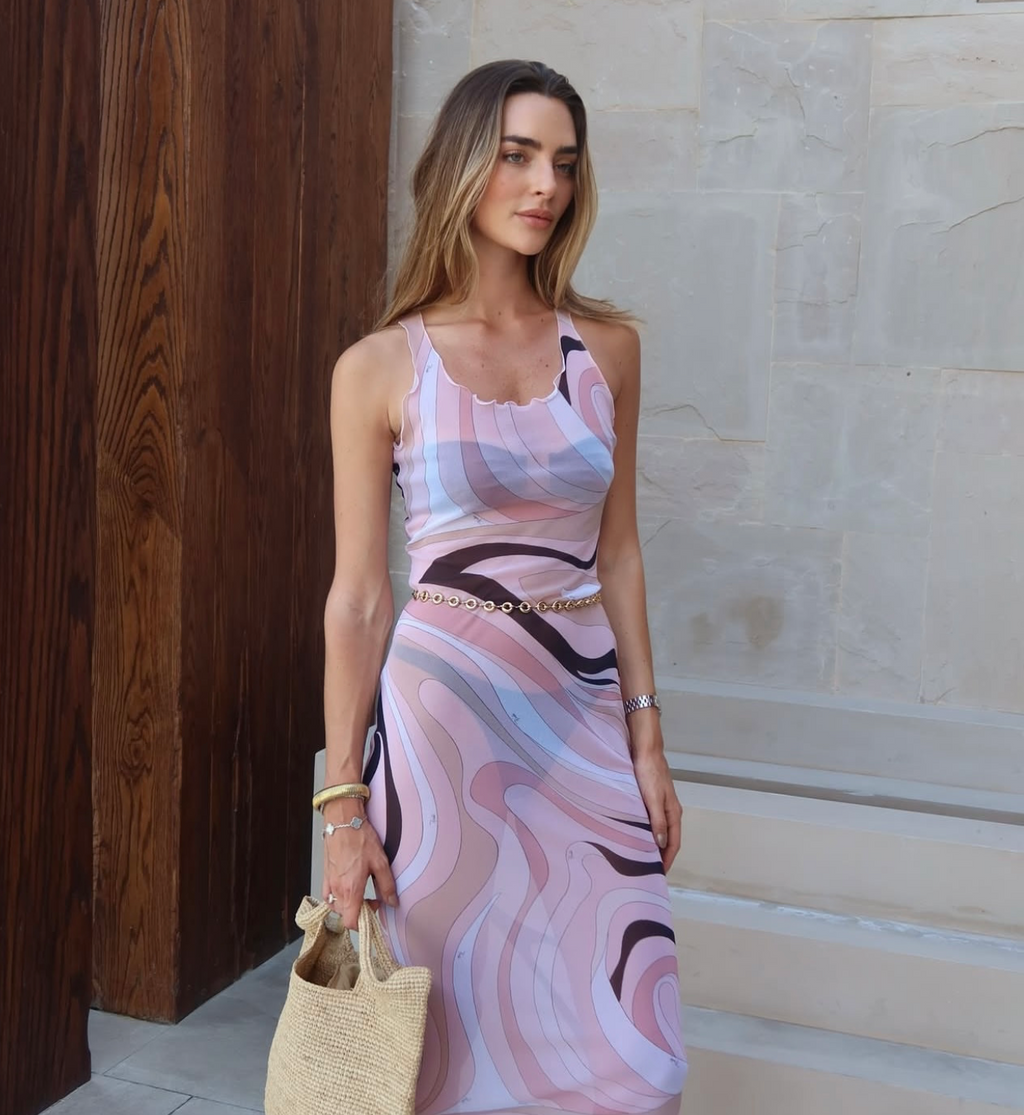 PUCCI Marmo printed stretch-tulle maxi dress