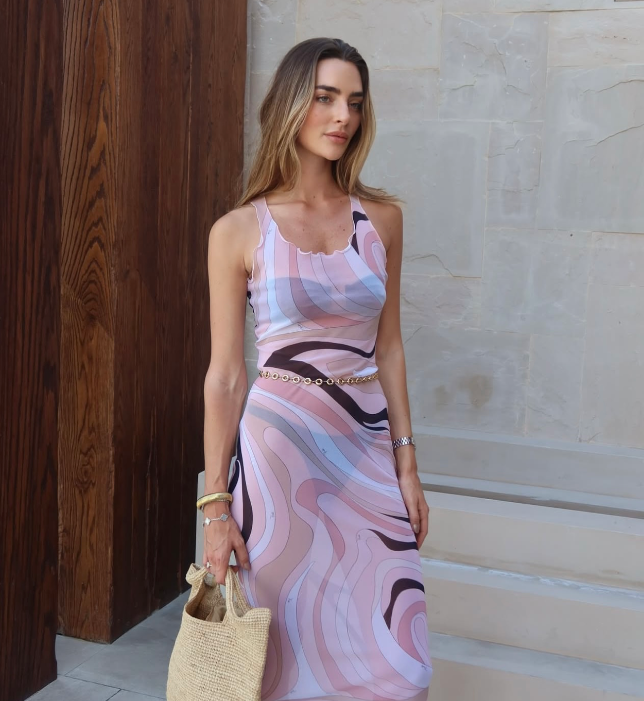 PUCCI Marmo printed stretch-tulle maxi dress
