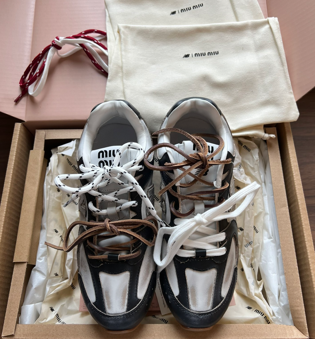 MIU MIU X New Balance 530 Sl Vitello Deco Bicolor Sneakers