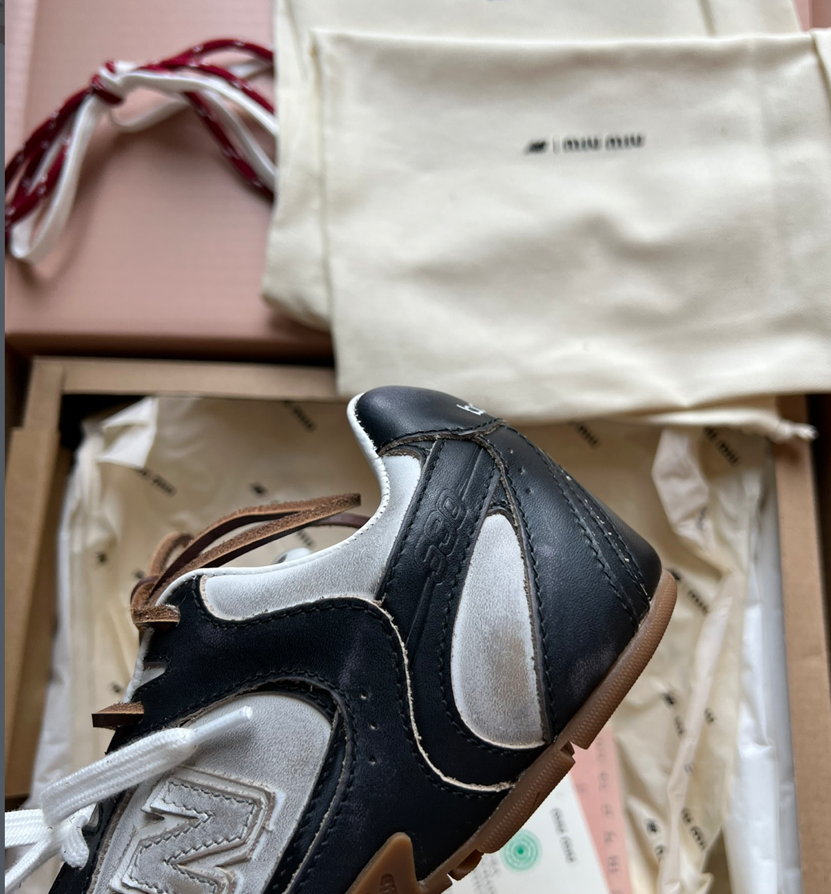 MIU MIU X New Balance 530 Sl Vitello Deco Bicolor Sneakers