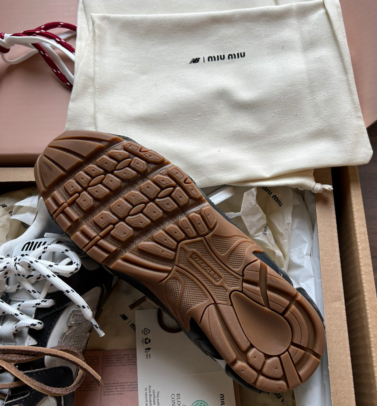MIU MIU X New Balance 530 Sl Vitello Deco Bicolor Sneakers