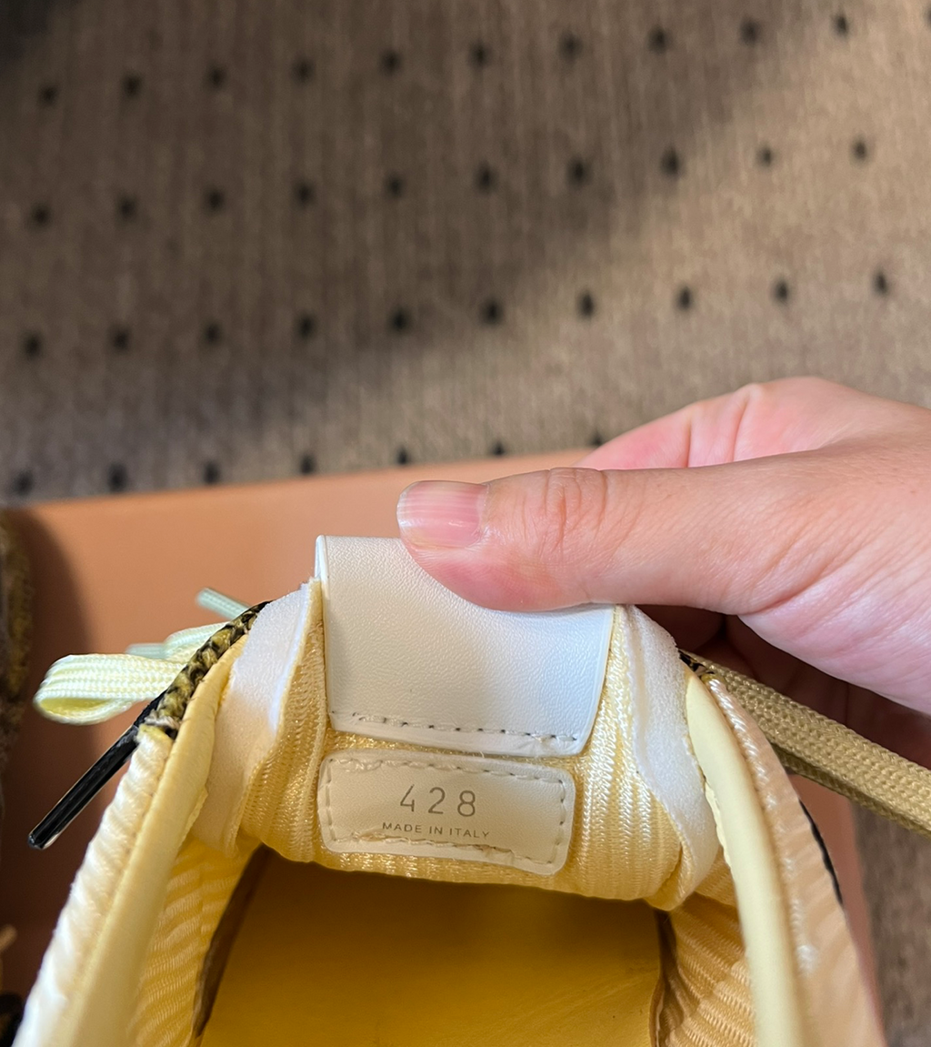 MIU MIU X New Balance Gymnasium Yellow Snakeskin Sneakers