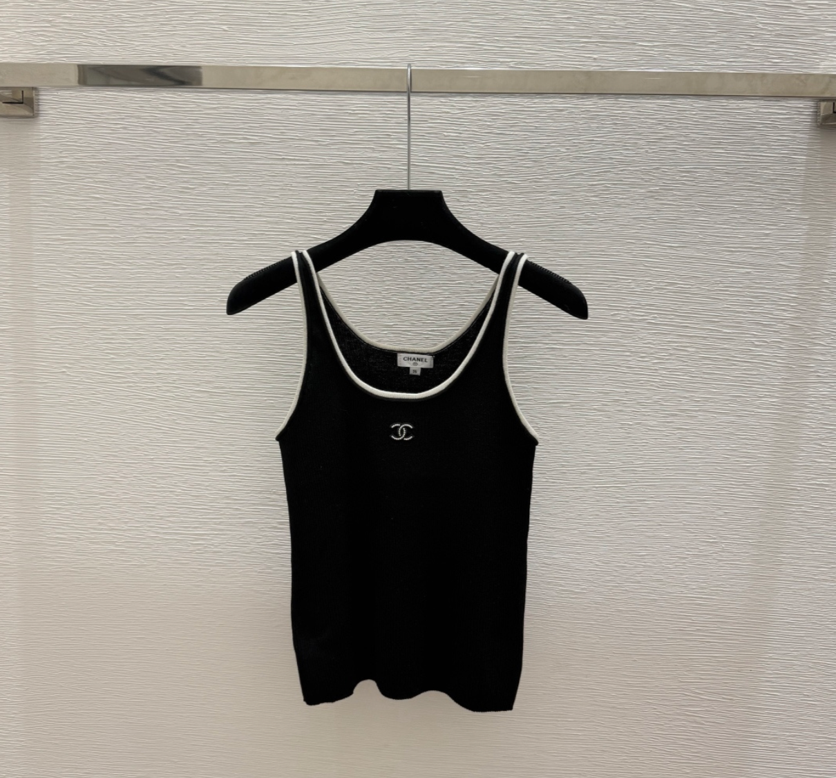 Chanel vintage cotton ribbed tank top