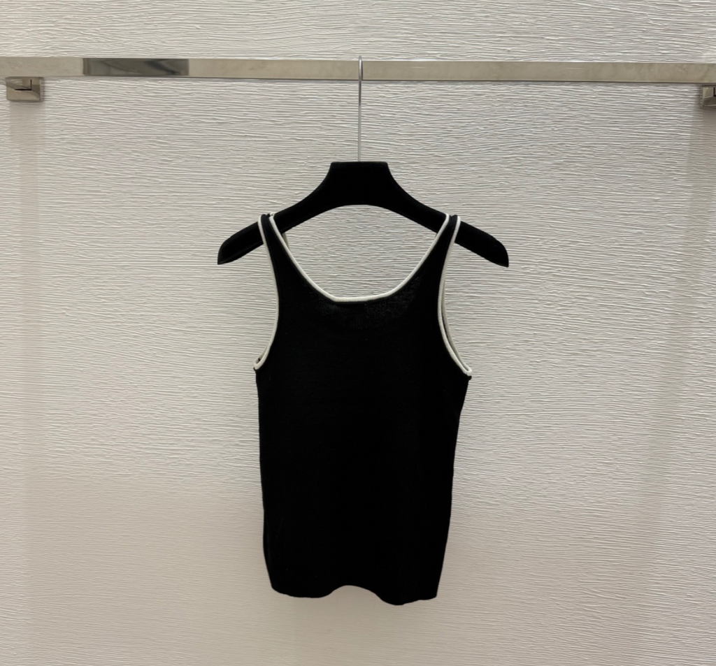 Chanel vintage cotton ribbed tank top
