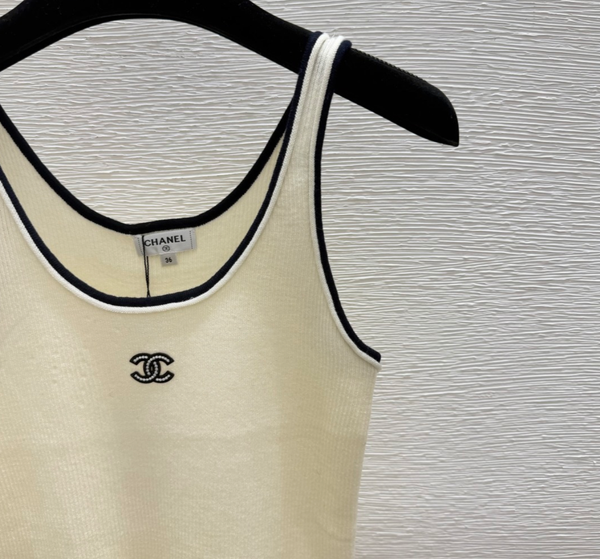 Chanel vintage cotton ribbed tank top