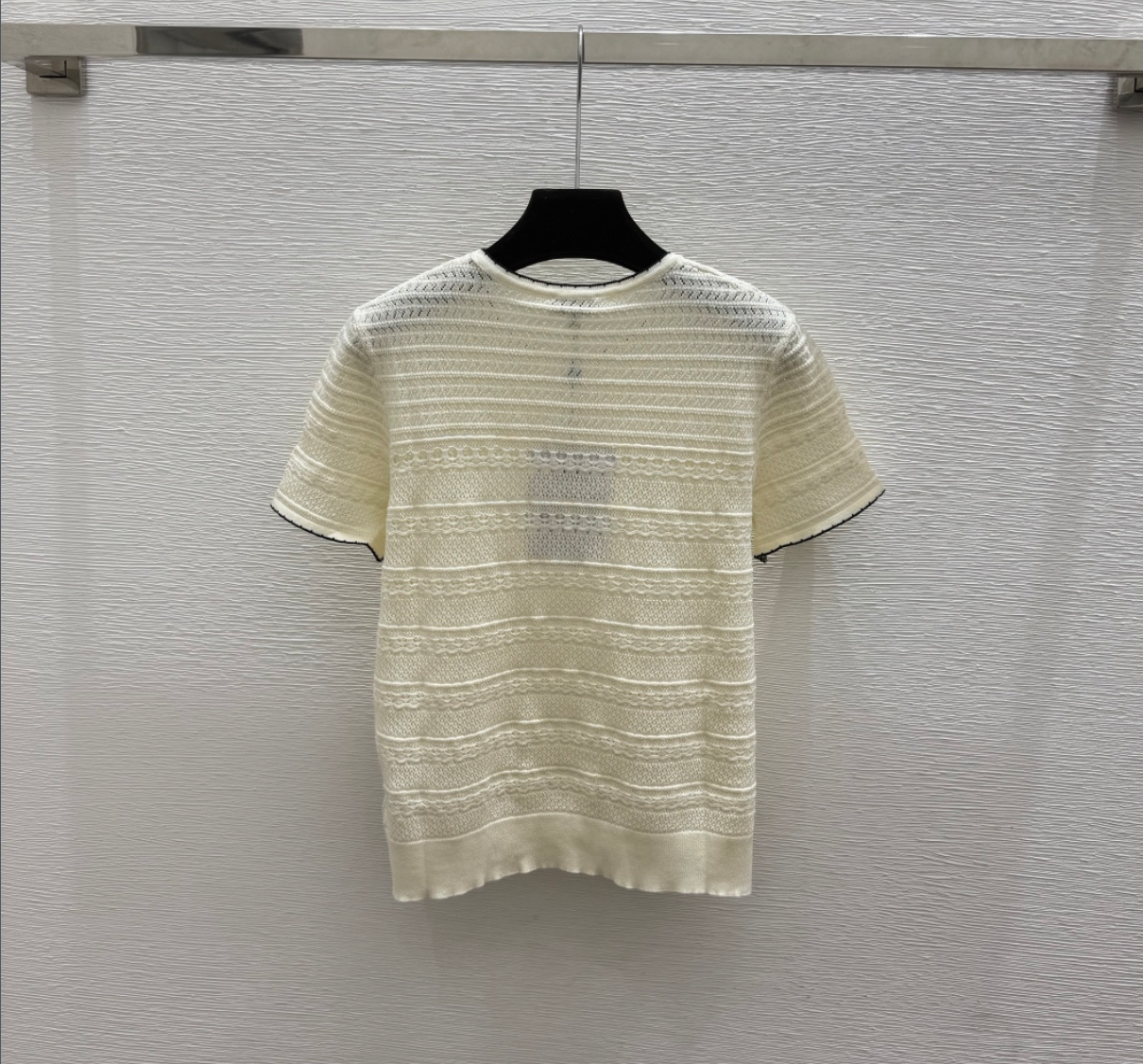 Chanel creamy knitted short-sleeve top