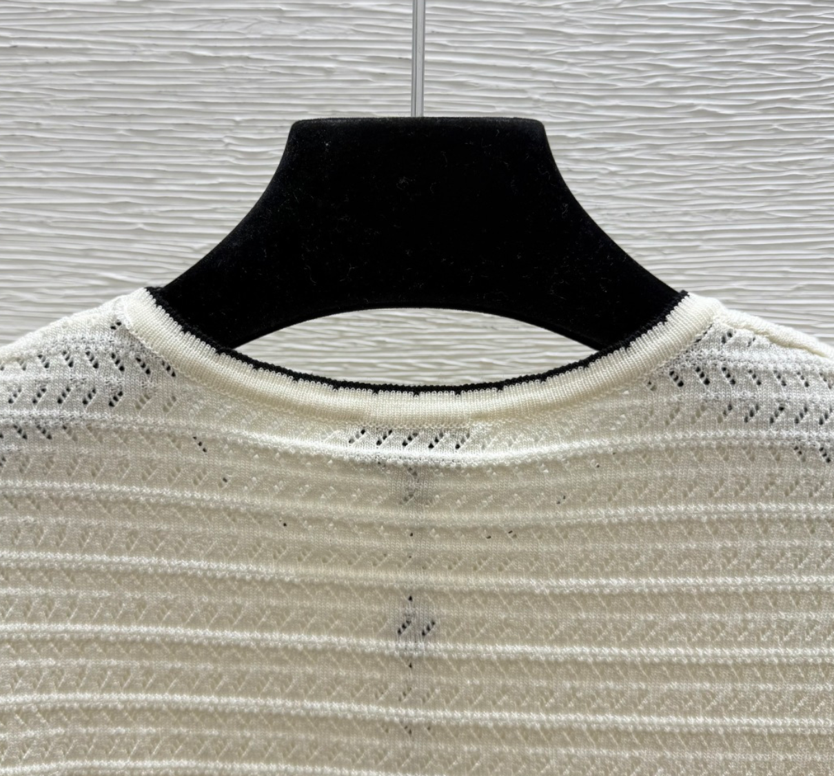 Chanel creamy knitted short-sleeve top