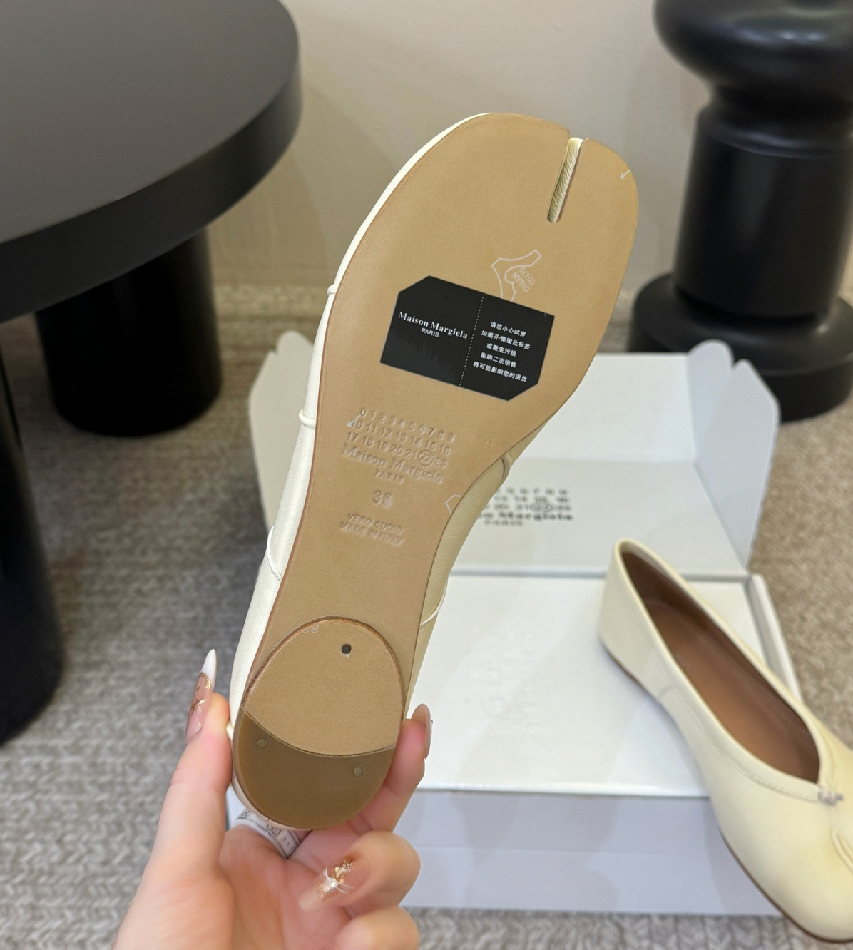 MM Leather Tabi Ballerina Flats