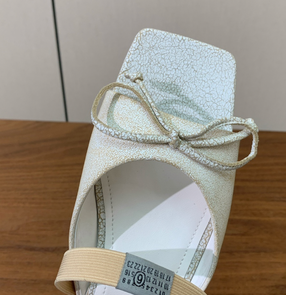 MM6 Bow Detailed Square Toe Sandals