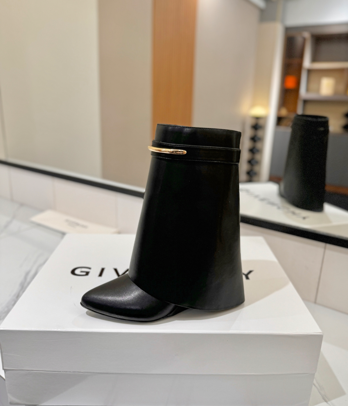 GIVENCHY Shark Pinch Ankle Boots in leather