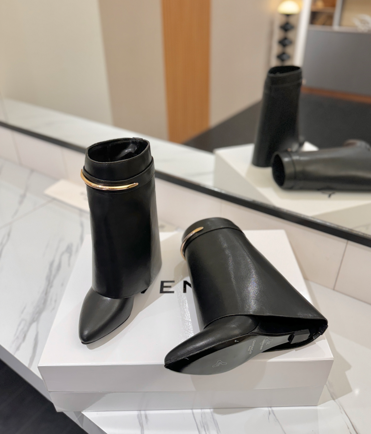 GIVENCHY Shark Pinch Ankle Boots in leather