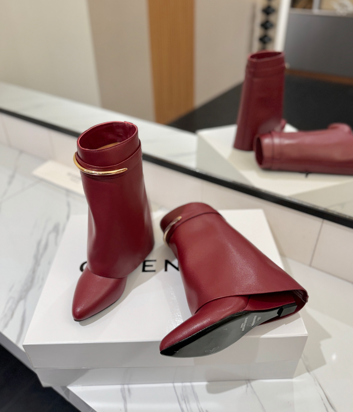 GIVENCHY Shark Pinch Ankle Boots in leather