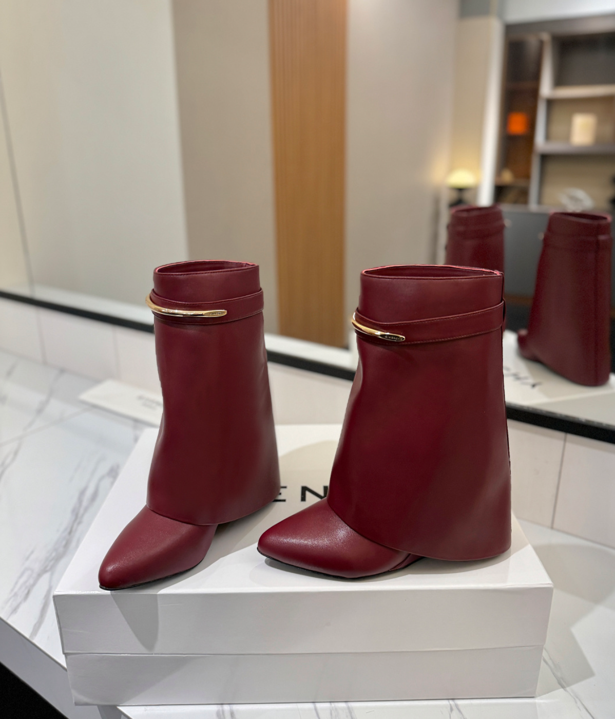 GIVENCHY Shark Pinch Ankle Boots in leather