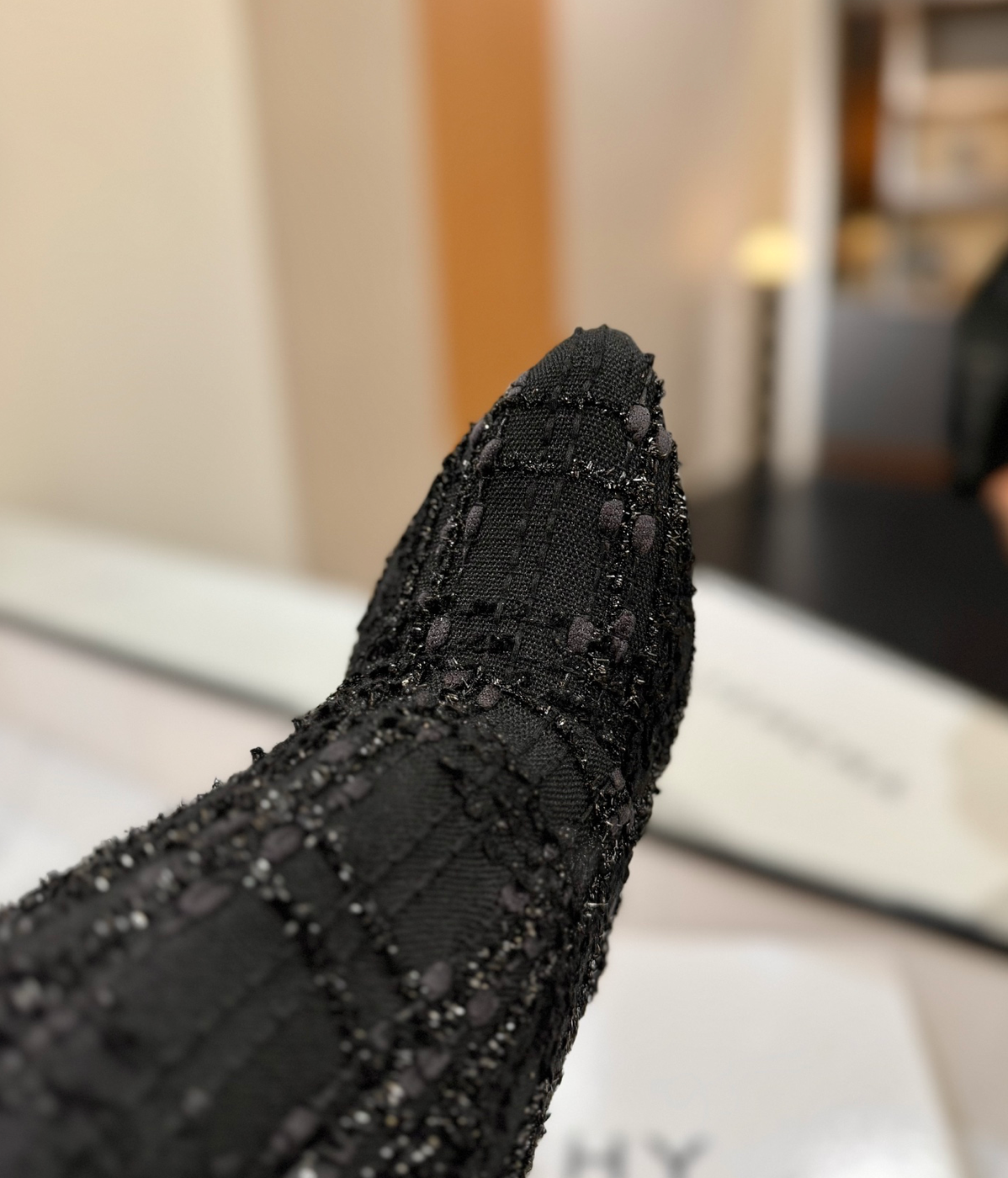 GIVENCHY Shark Lock Boots In Black Tweed
