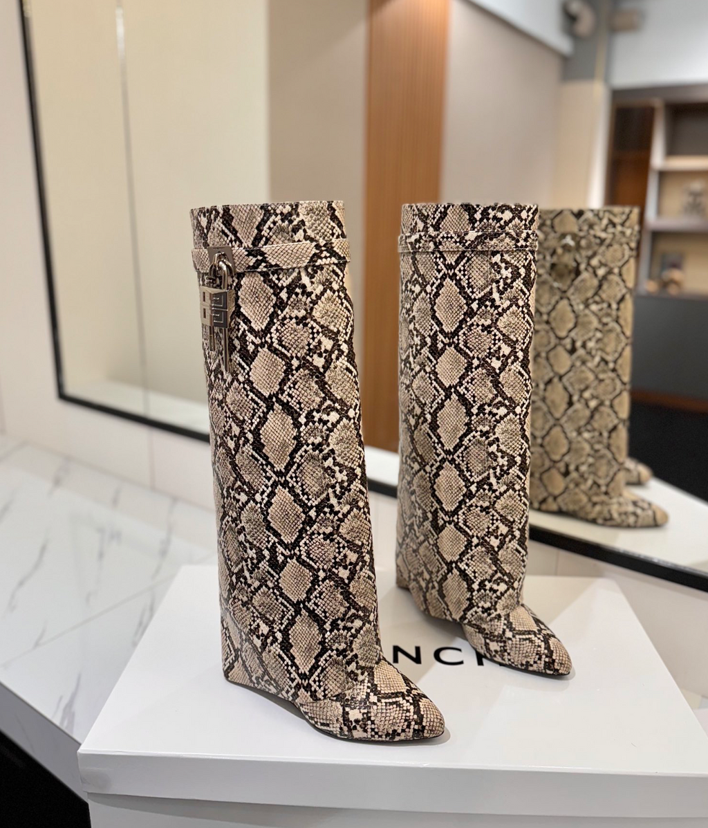 GIVENCHY Shark Lock Boots in Snakeskin