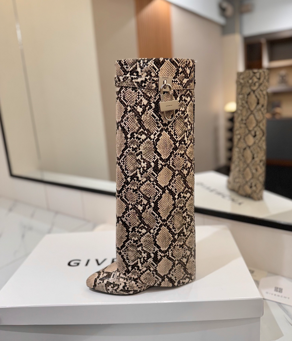 GIVENCHY Shark Lock Boots in Snakeskin