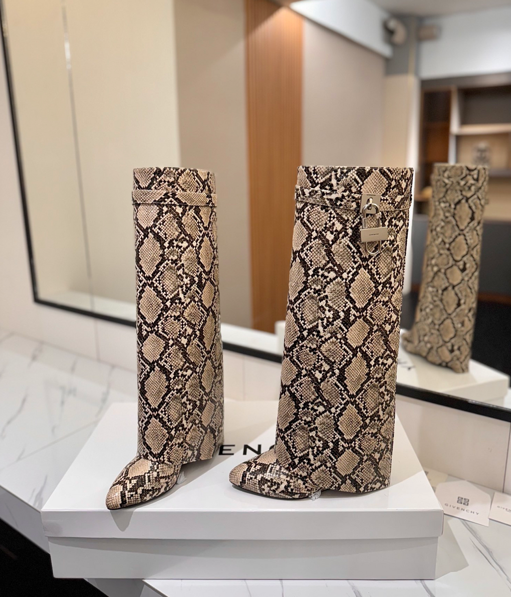 GIVENCHY Shark Lock Boots in Snakeskin
