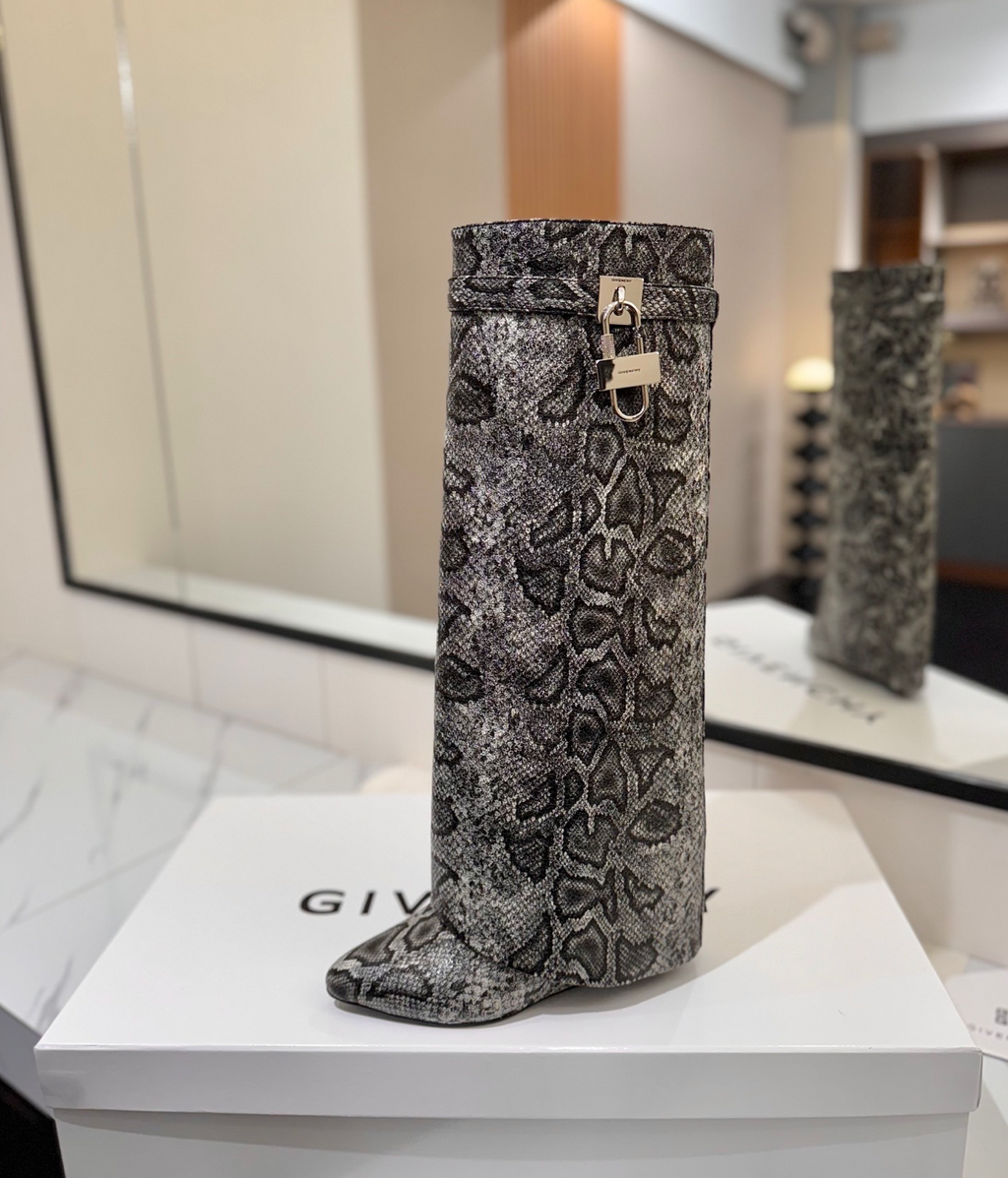 GIVENCHY Shark Lock Boots in Snakeskin