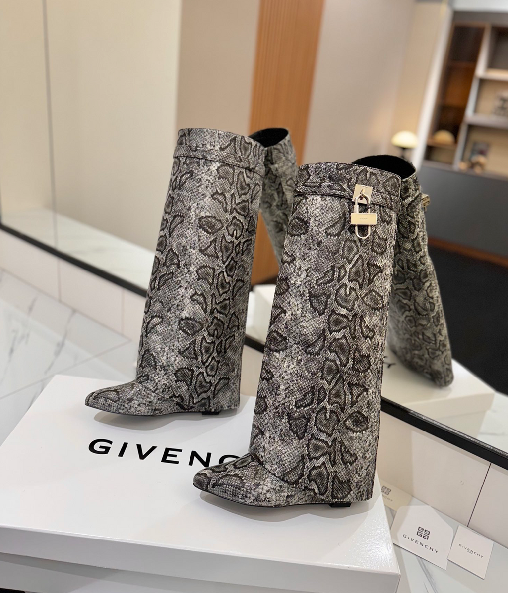 GIVENCHY Shark Lock Boots in Snakeskin