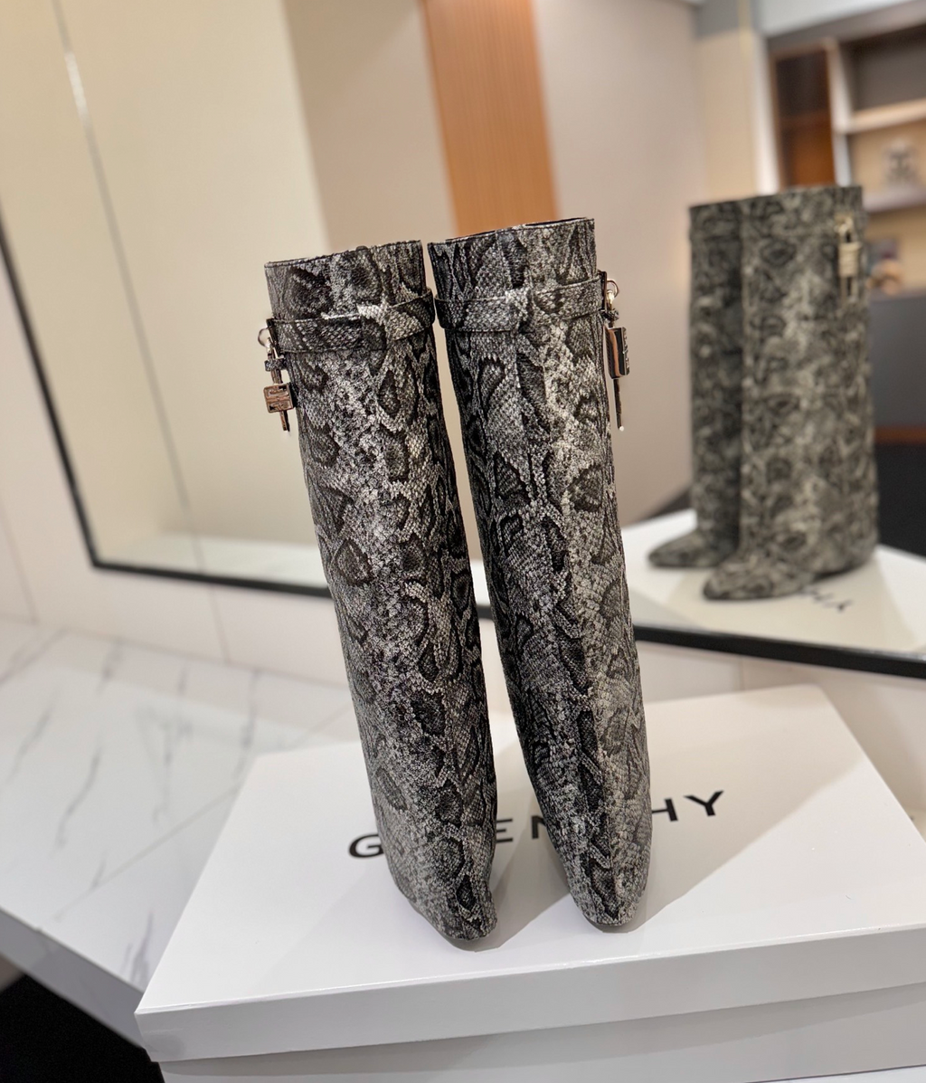 GIVENCHY Shark Lock Boots in Snakeskin