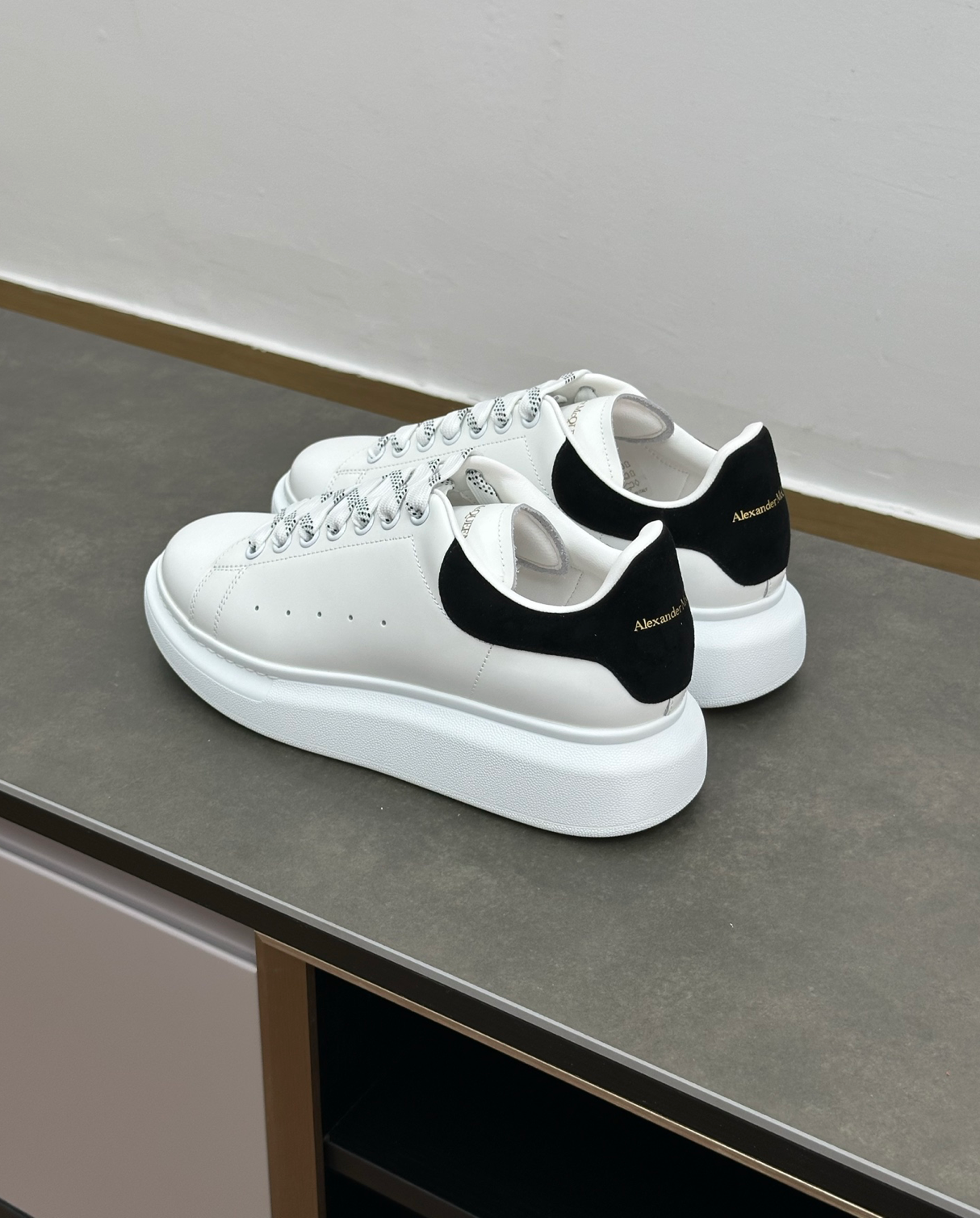 Oversized Low-top Black Suede Sneakers