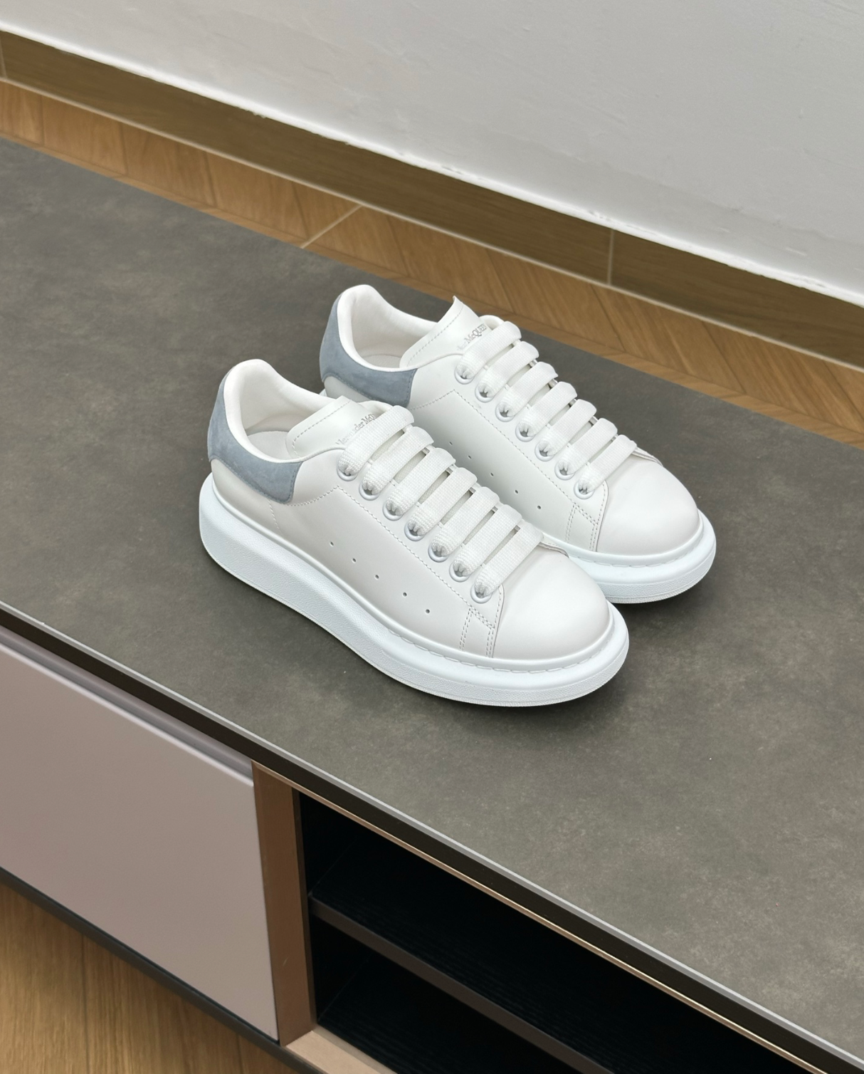 Oversized Low-top Sky Blue Suede Sneakers