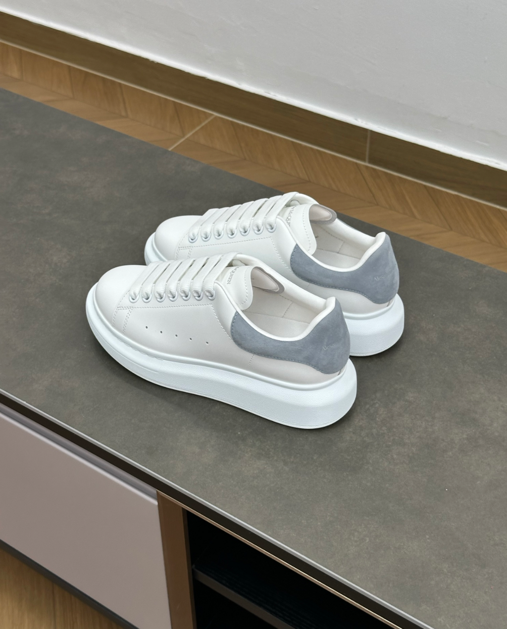 Oversized Low-top Sky Blue Suede Sneakers