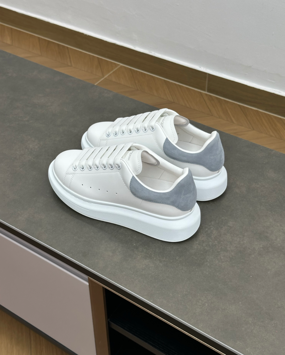 Oversized Low-top Sky Blue Suede Sneakers