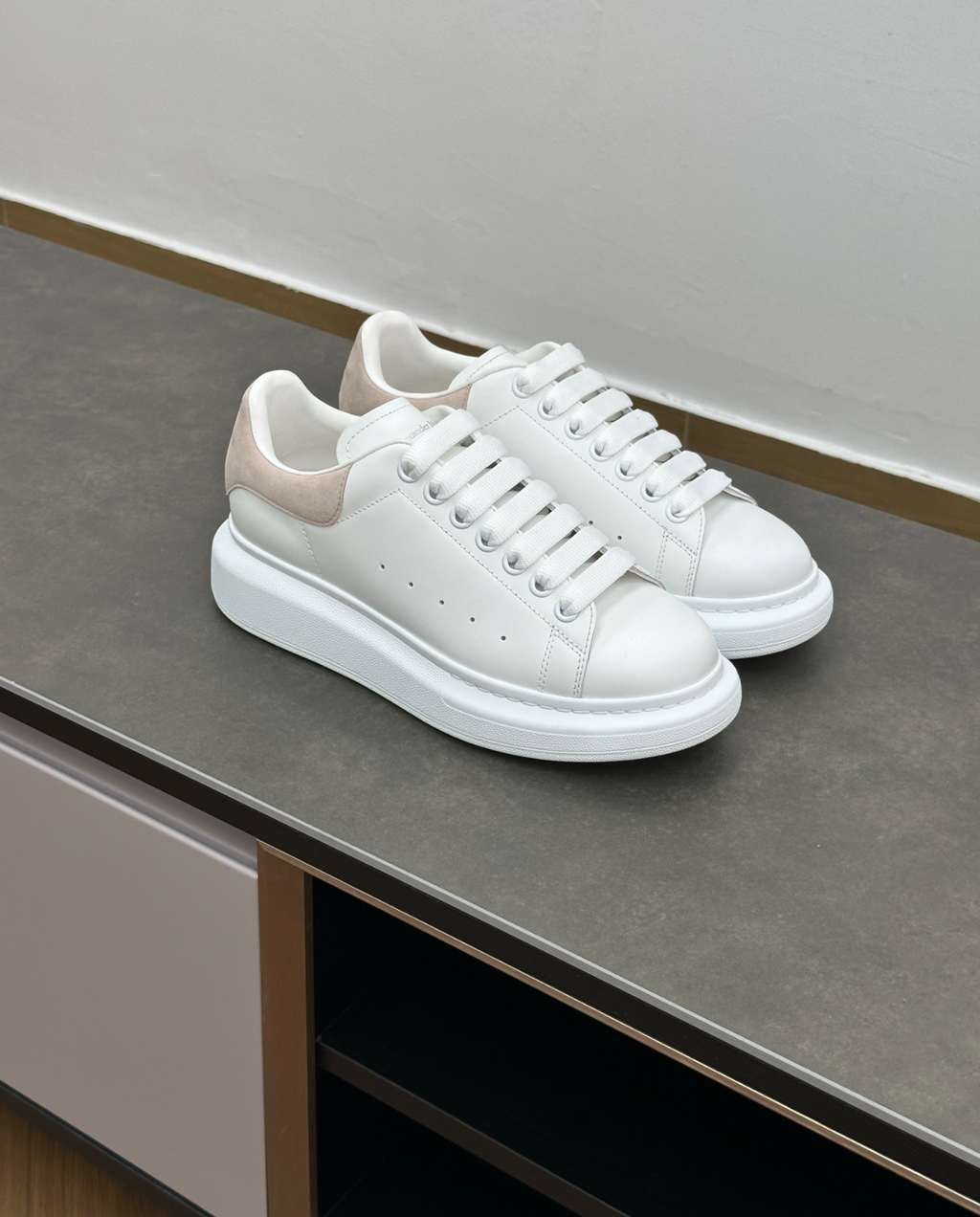 Oversized Low-top Pink Suede Sneakers