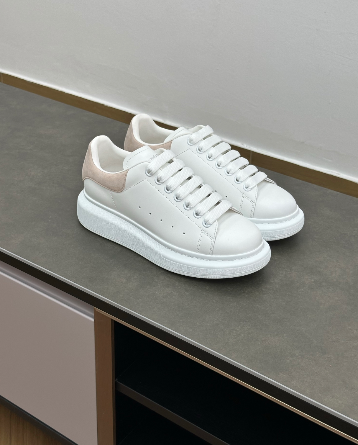 Oversized Low-top Pink Suede Sneakers