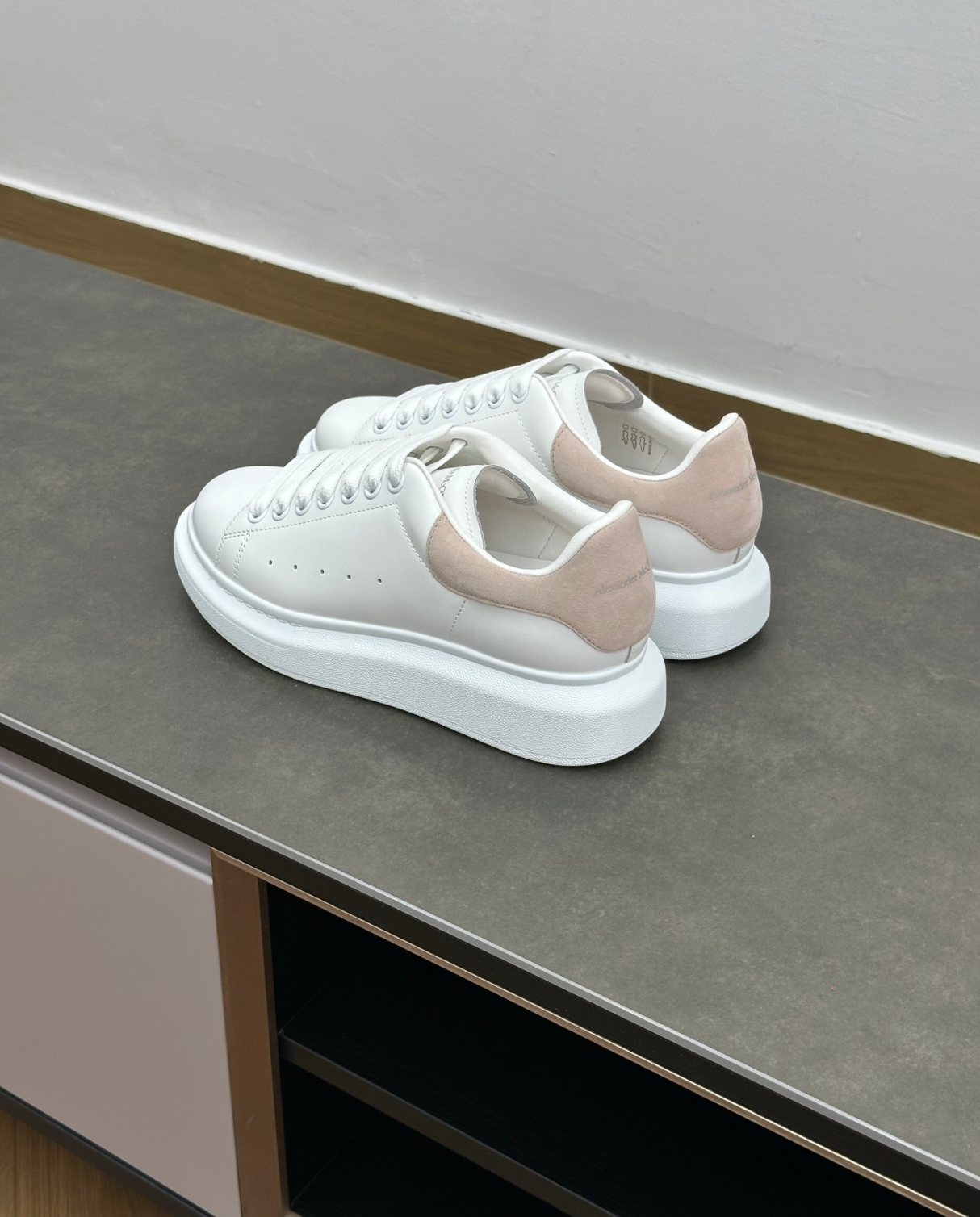 Oversized Low-top Pink Suede Sneakers