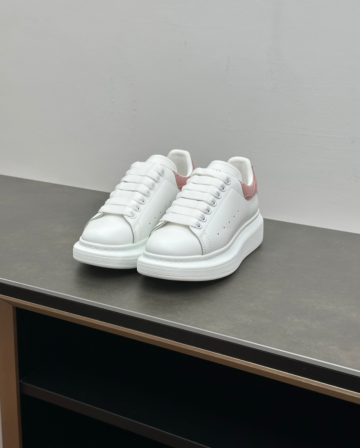 Oversized Pink Crocodile leather sneakers