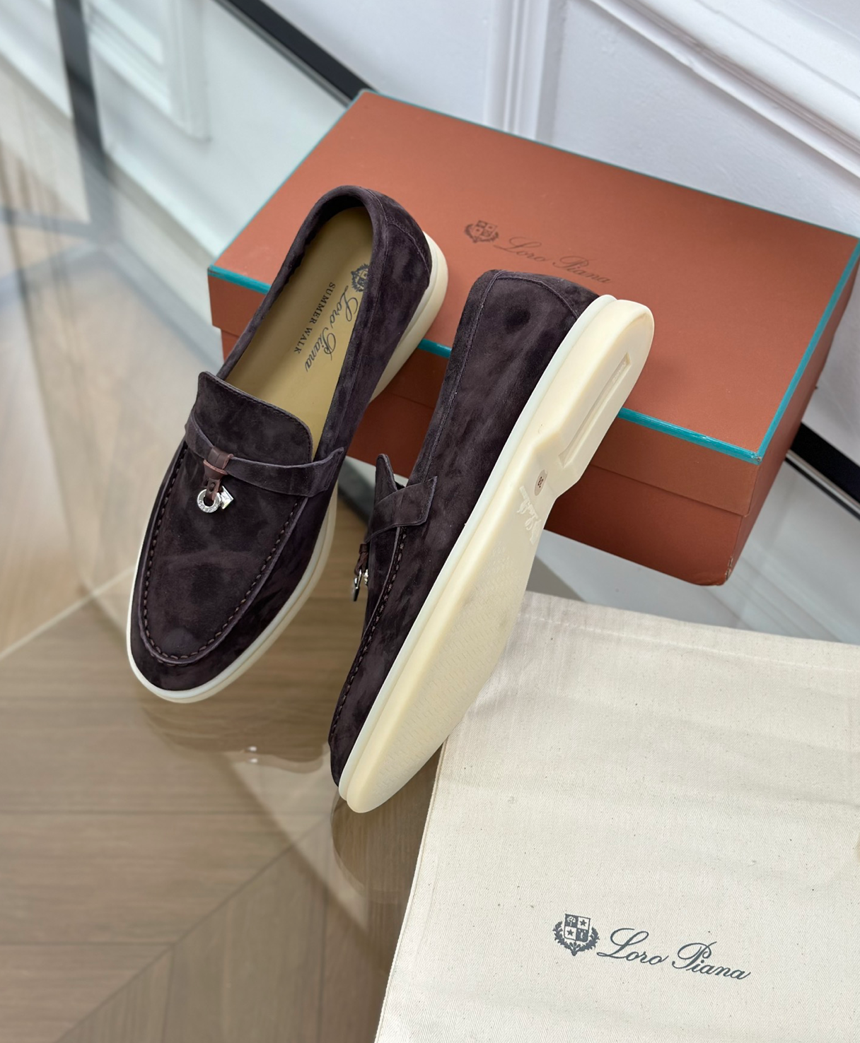 Mocassins Brown Suede Summer Charms Walk