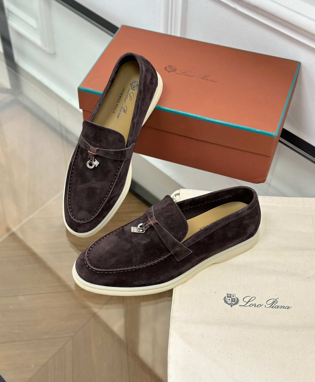 Mocassins Brown Suede Summer Charms Walk