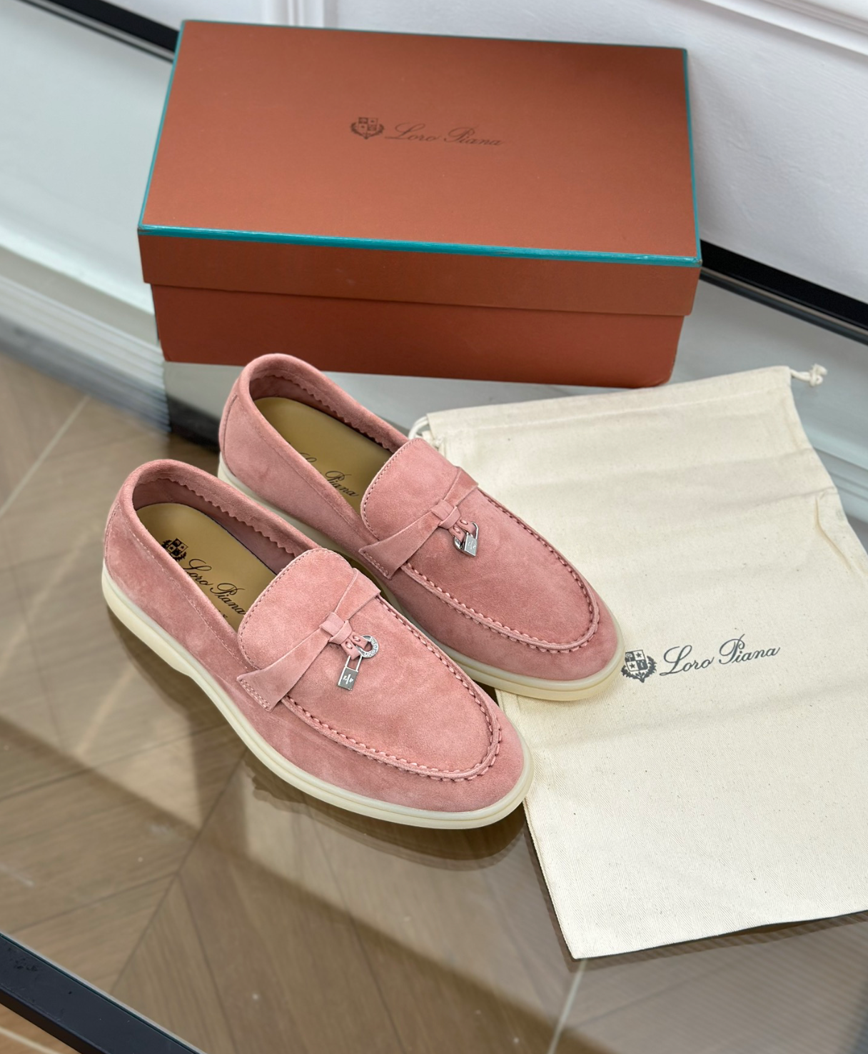 Mocassins Pink Suede Summer Charms Walk