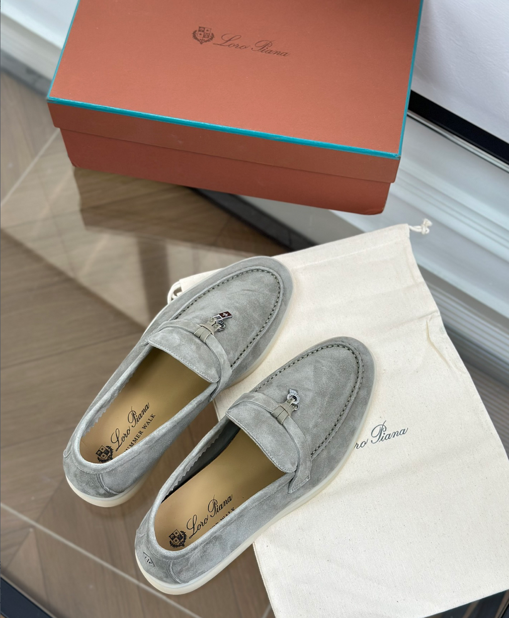 Mocassins Grey Suede Summer Charms Walk
