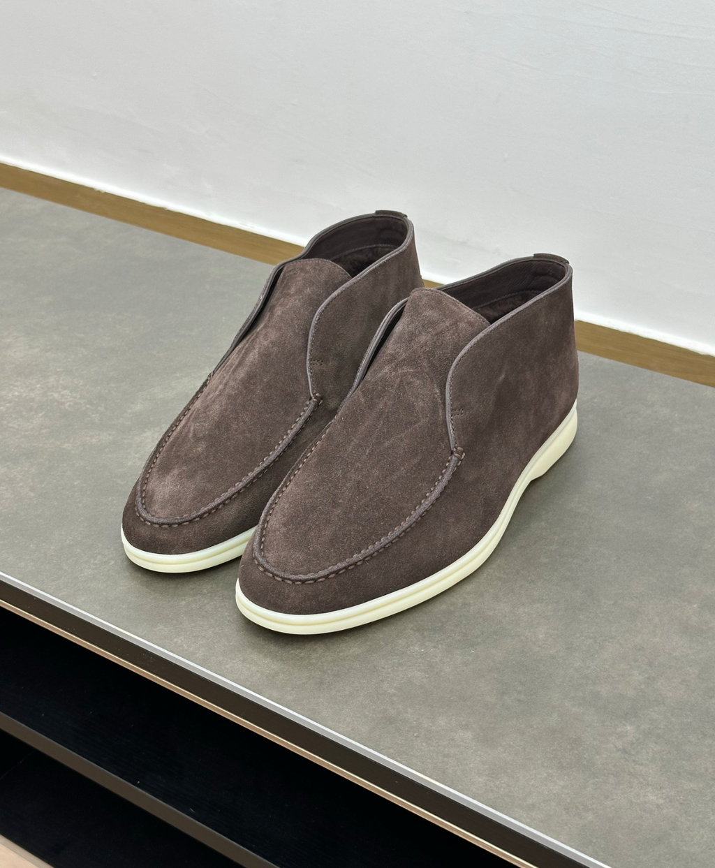 Open Walk Ankle Boot Brown Suede