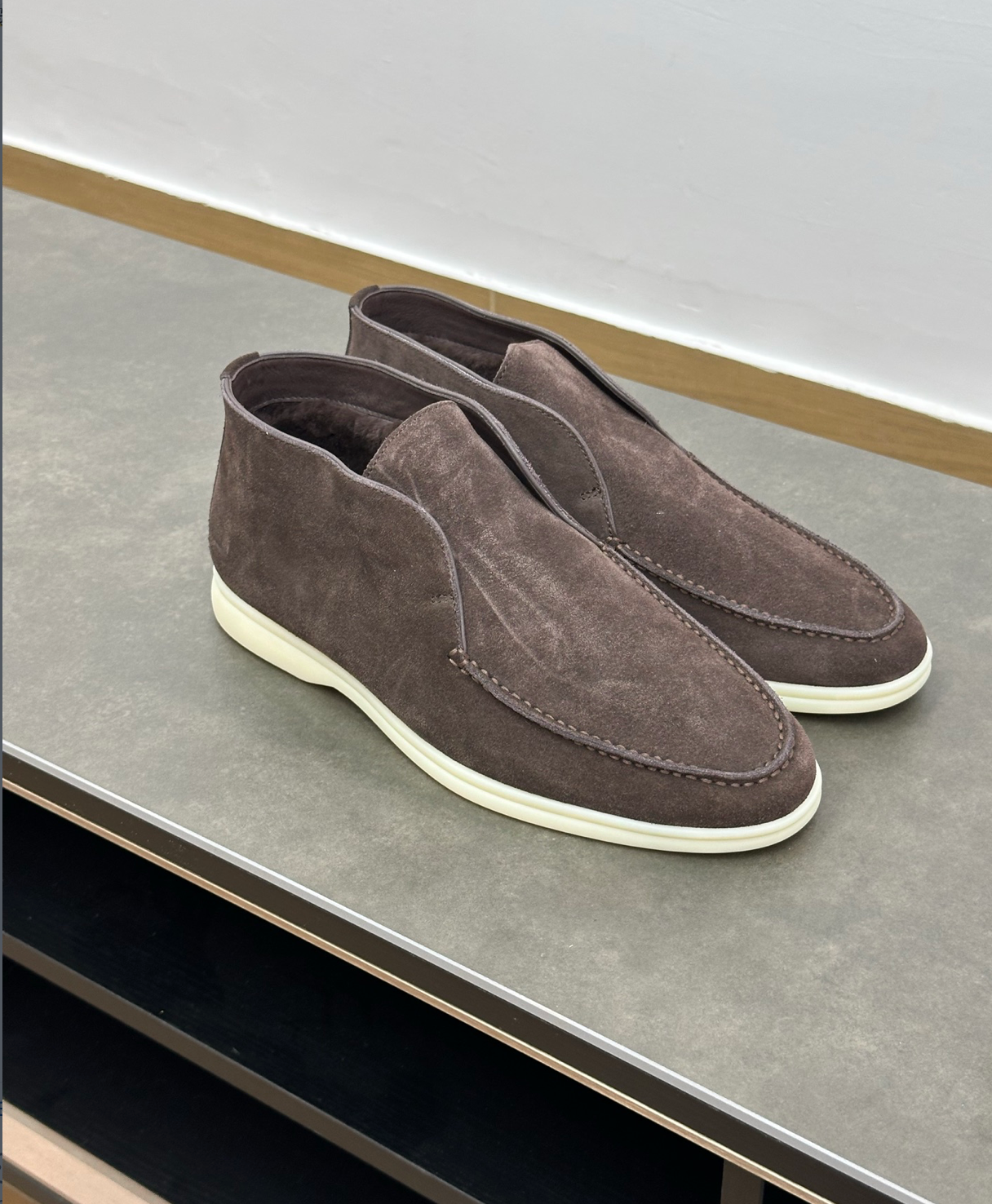 Open Walk Ankle Boot Brown Suede