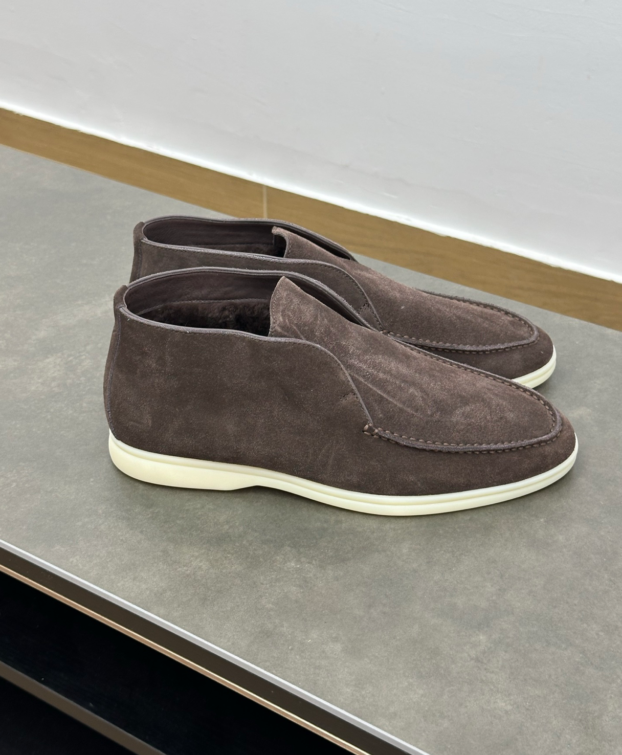 Open Walk Ankle Boot Brown Suede