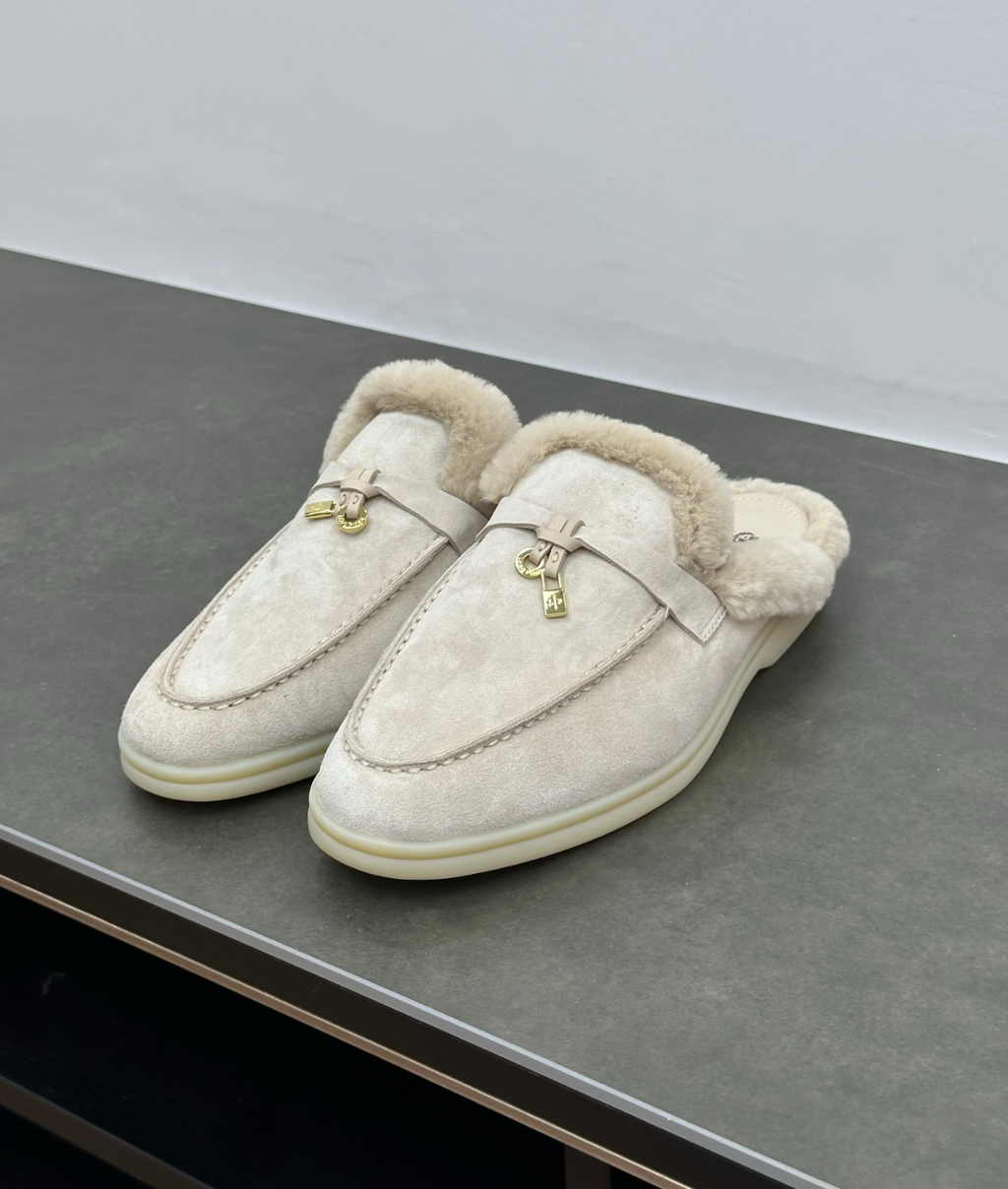 Charms Walk Babouche Light beige Loafer Fur Suede