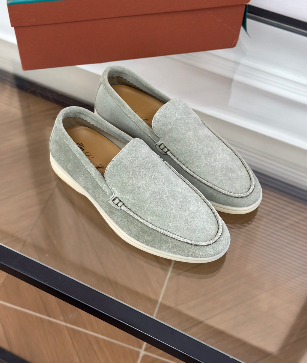 Moccasins Summer Walk Sage Green Suede