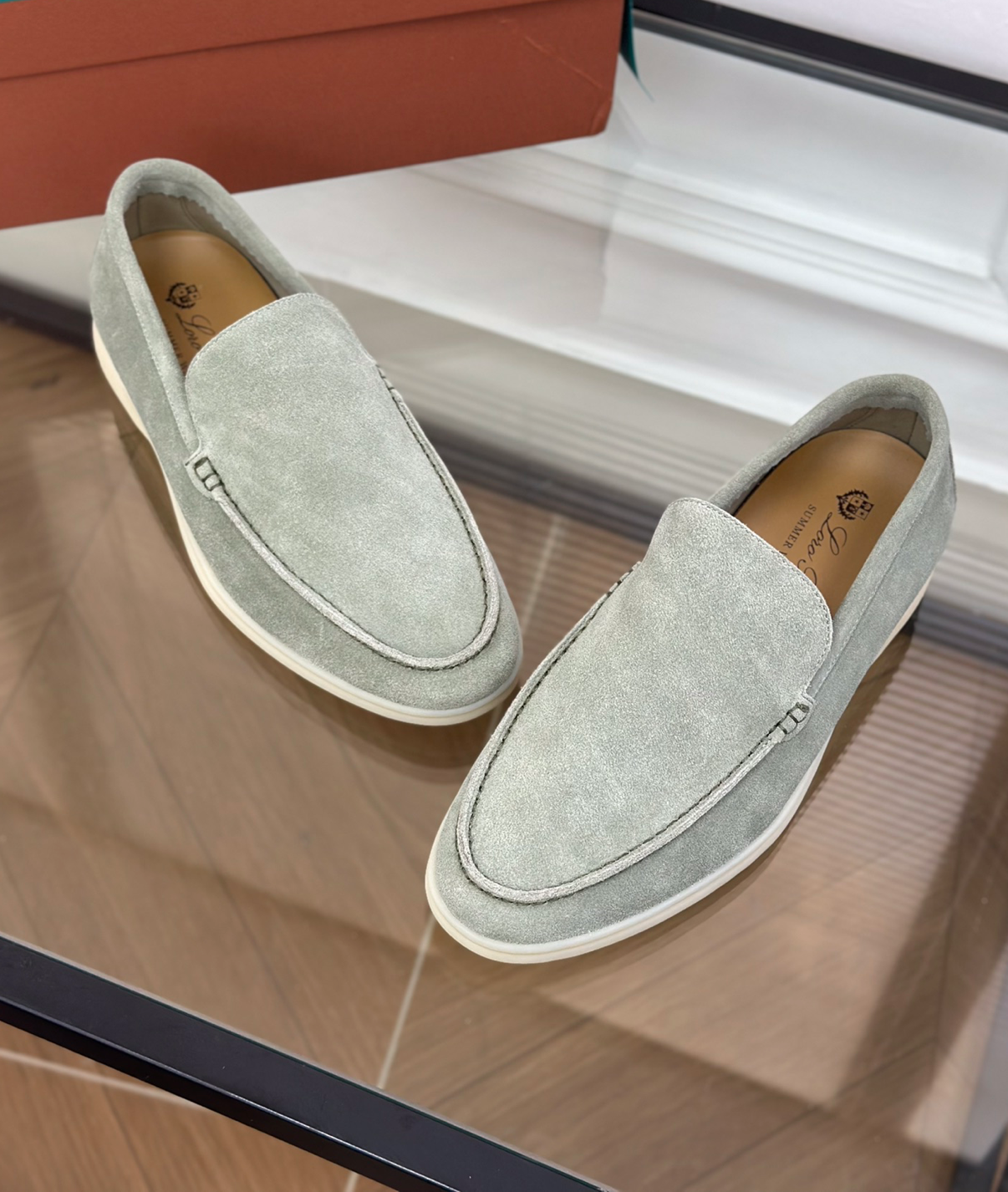 Moccasins Summer Walk Sage Green Suede