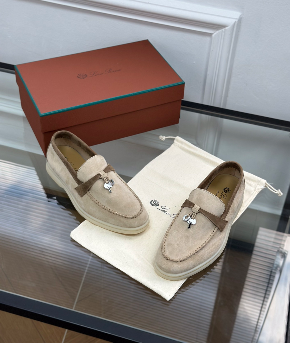 Moccassins Sandstone/Chestnut Suede Summer Charms Walk