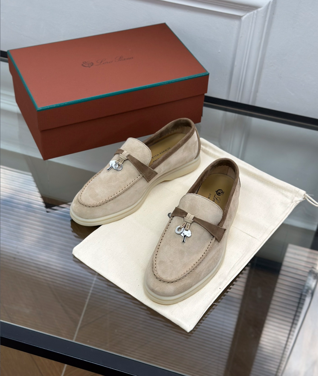 Moccassins Sandstone/Chestnut Suede Summer Charms Walk