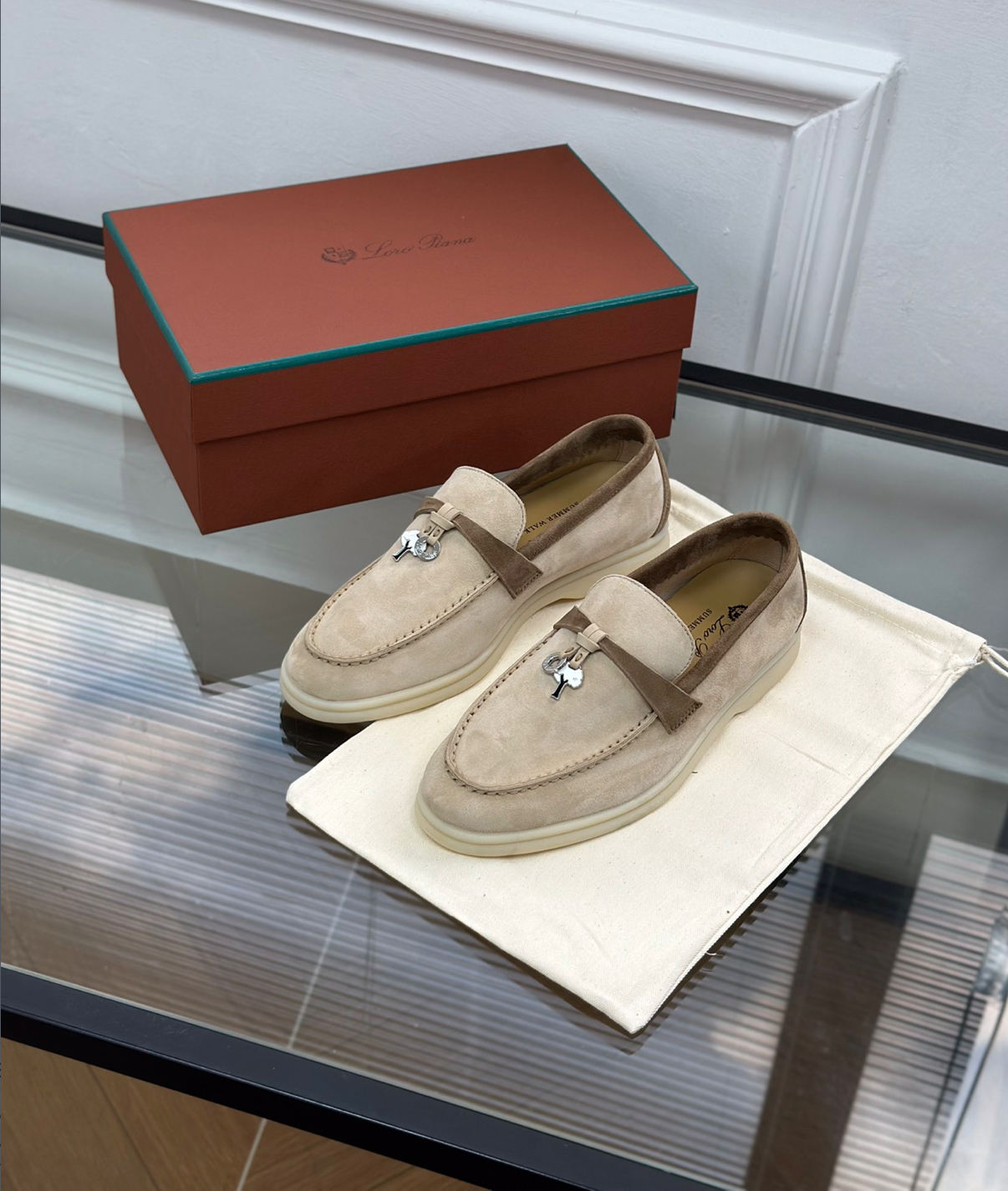 Moccassins Sandstone/Chestnut Suede Summer Charms Walk