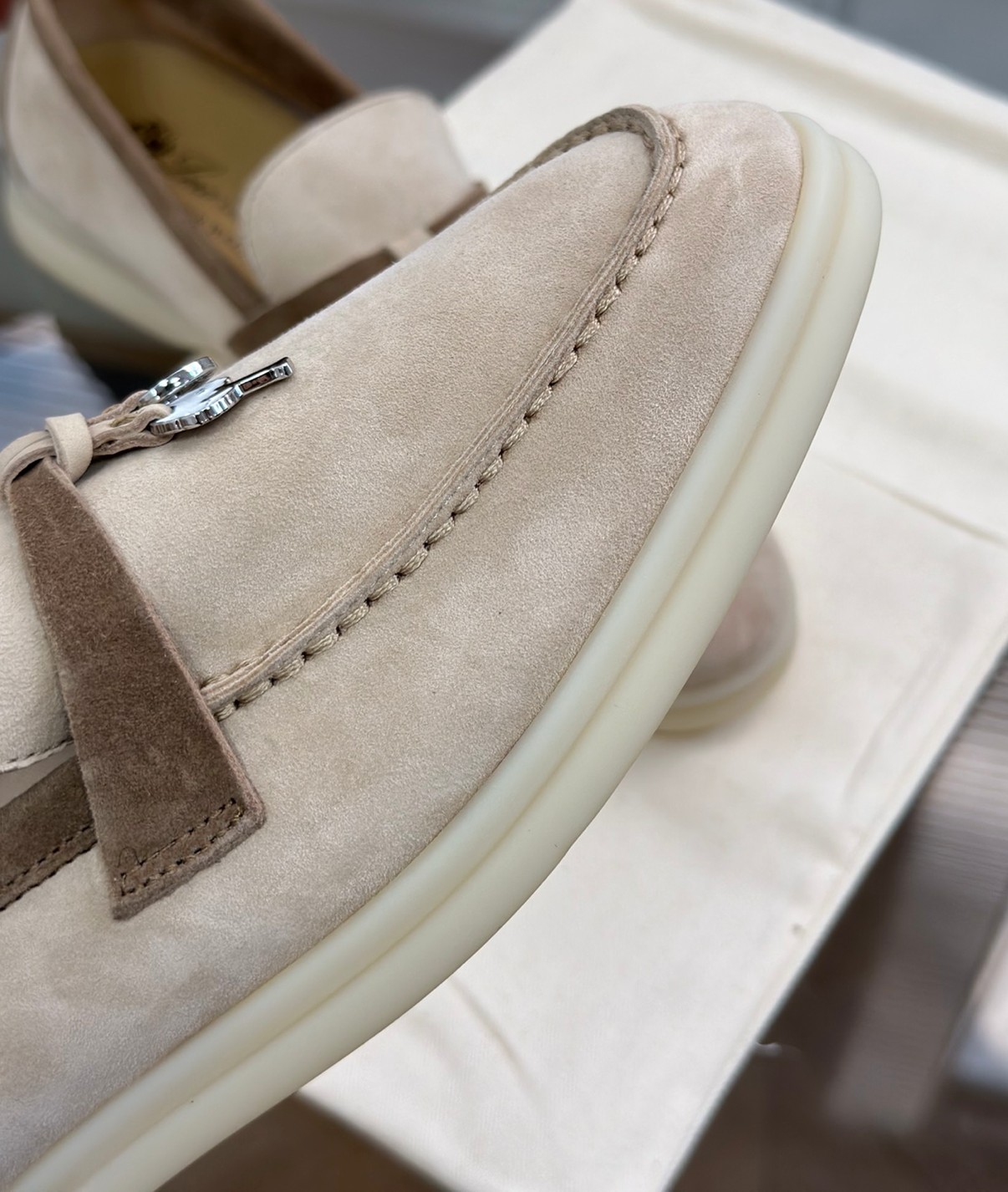 Moccassins Sandstone/Chestnut Suede Summer Charms Walk