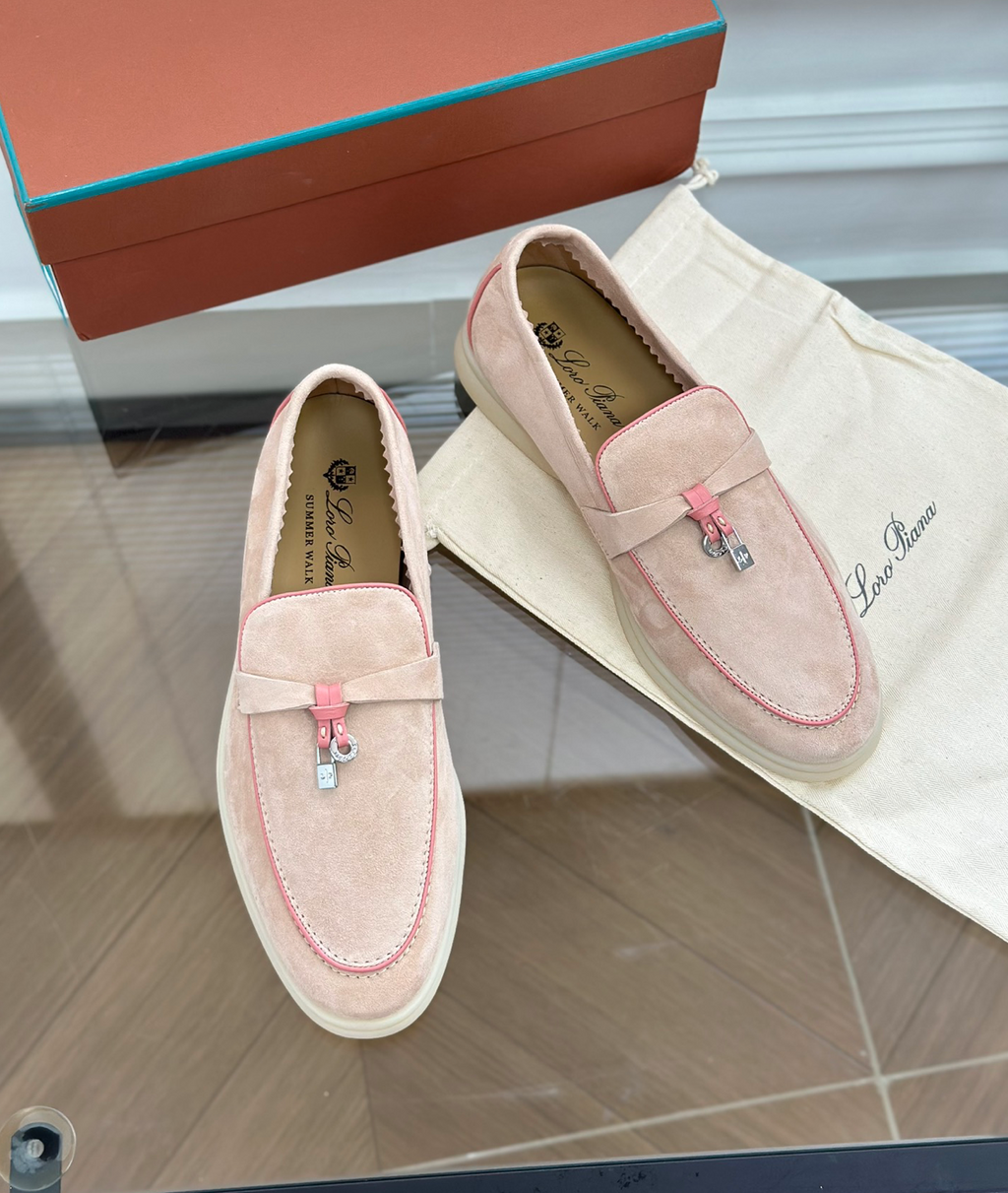 Moccassins Pink Suede Summer Charms Walk