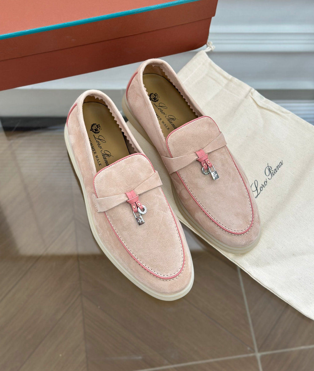 Moccassins Pink Suede Summer Charms Walk