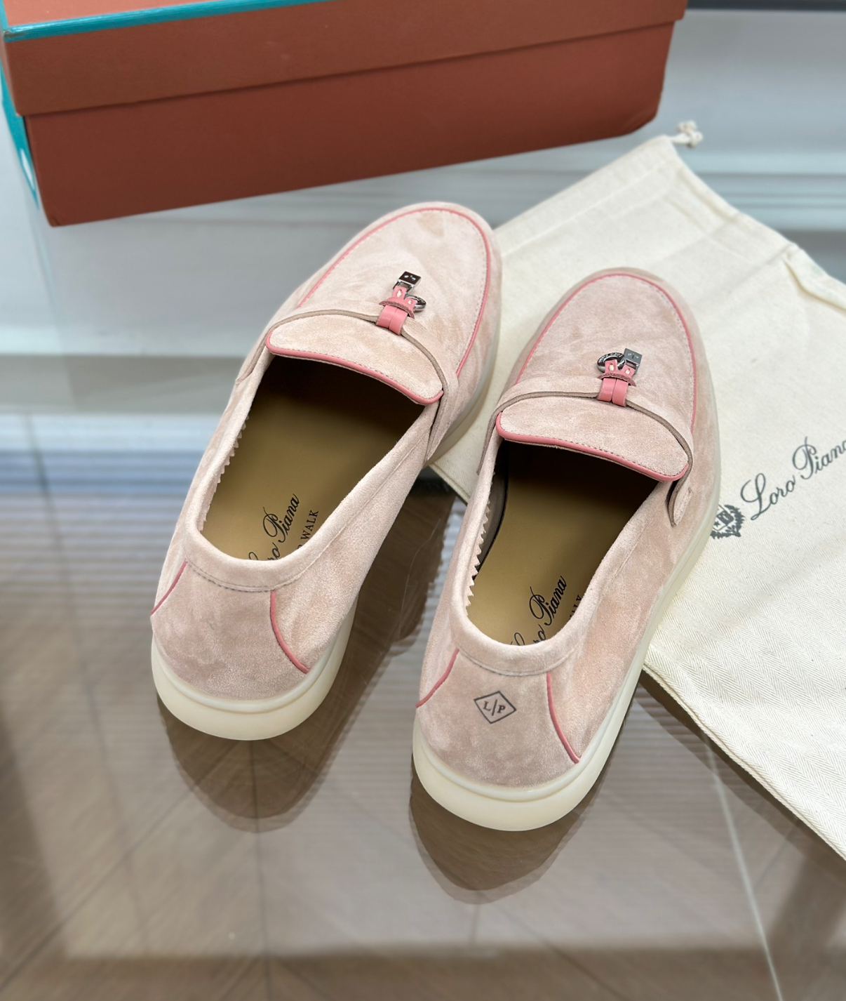 Moccassins Pink Suede Summer Charms Walk