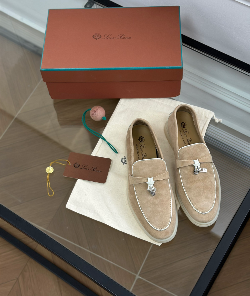 Moccassins Beige/White Suede Summer Charms Walk